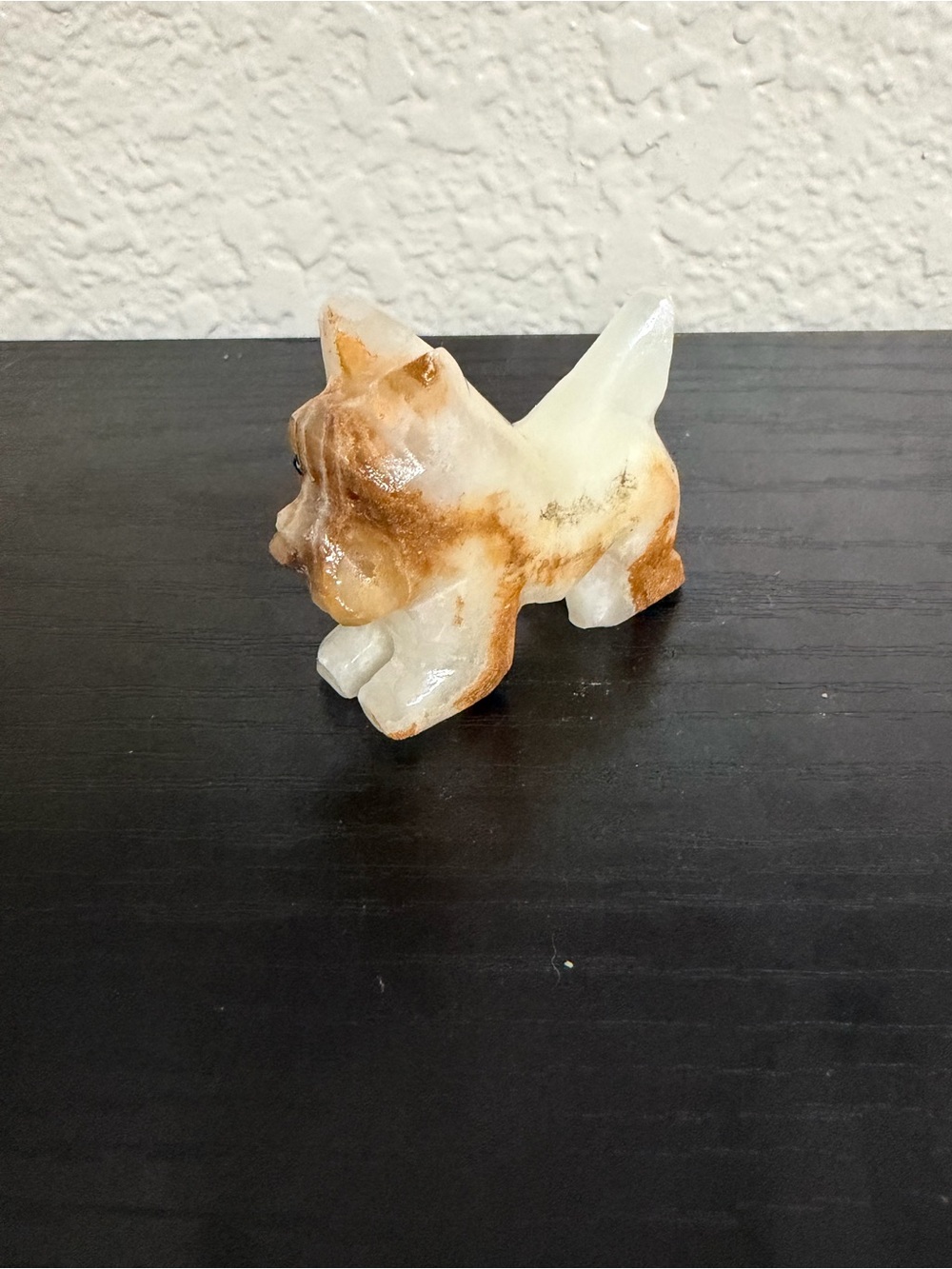 Small Decorative Pet Figurine - White and Brown